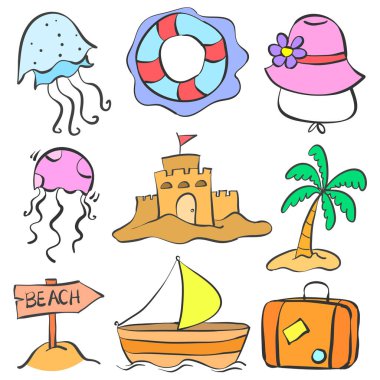 Yaz tatili doodle tarzı ayarla
