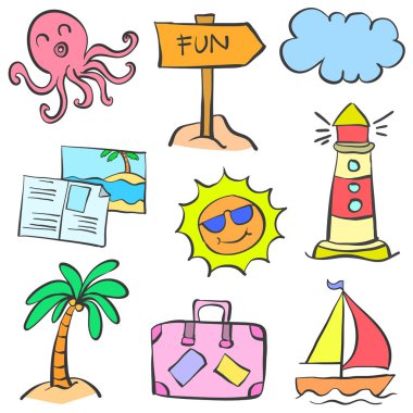 Vektör sanat yaz öğe doodles