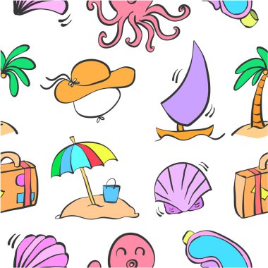 Öğe doodles yaz koleksiyonu