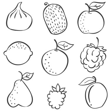 Meyve taze el kümesi çizmek