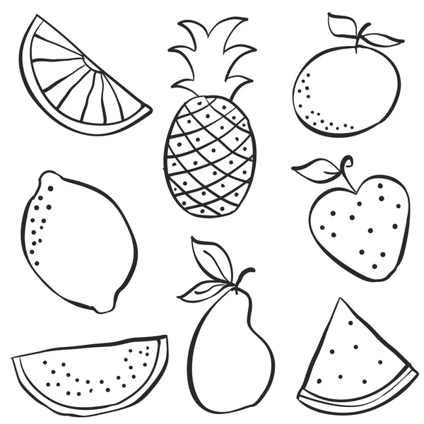Ręcznie rysować Doodle świeżych owoców — Wektor stockowy