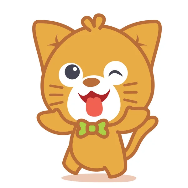 Personaje estilo gato feliz — Vector de stock