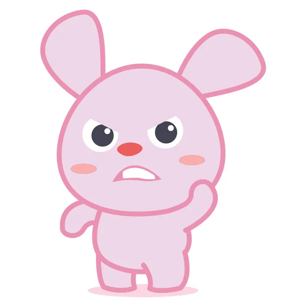 Rozzlobený králík znakové karikatury — Stockový vektor