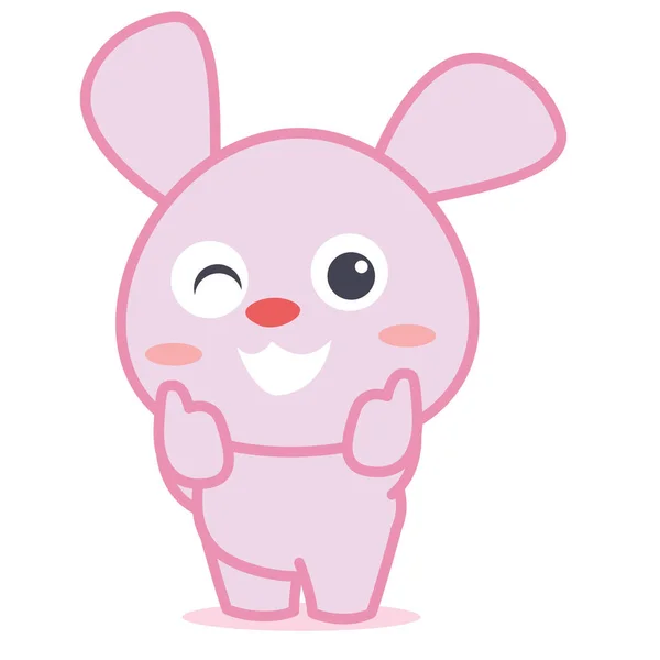 Kaninchen lächeln Charakter Cartoon — Stockvektor