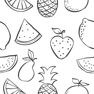 Pıtırtı meyve el çizmek koleksiyonu