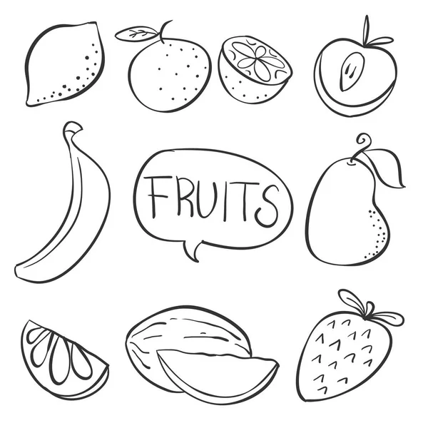 Рисунок фруктовой руки — стоковый вектор