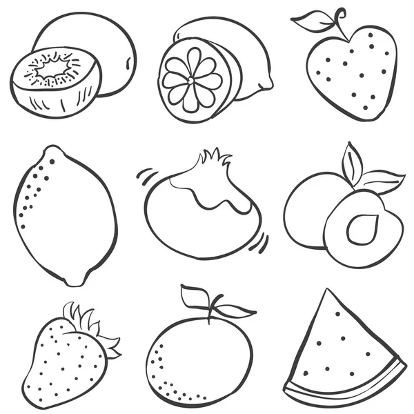 Hand zeichnen Früchte der Doodles — Stockvektor