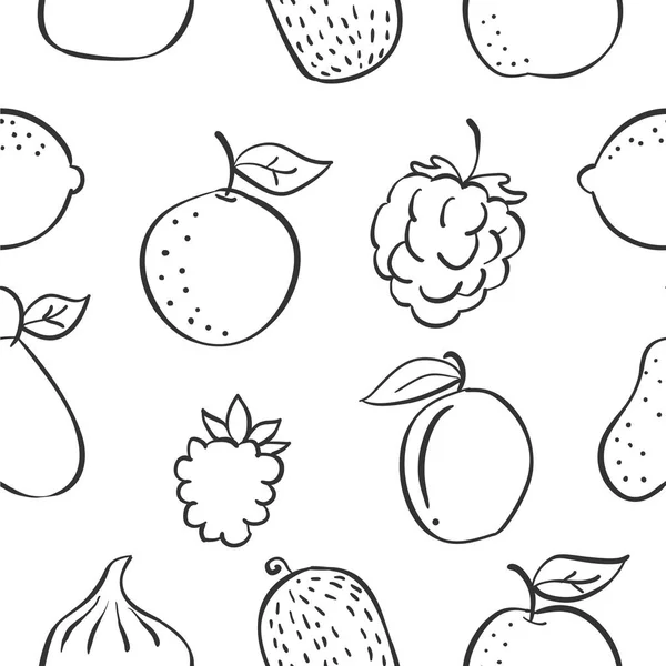 Patroon fruit verschillende hand tekenen — Stockvector