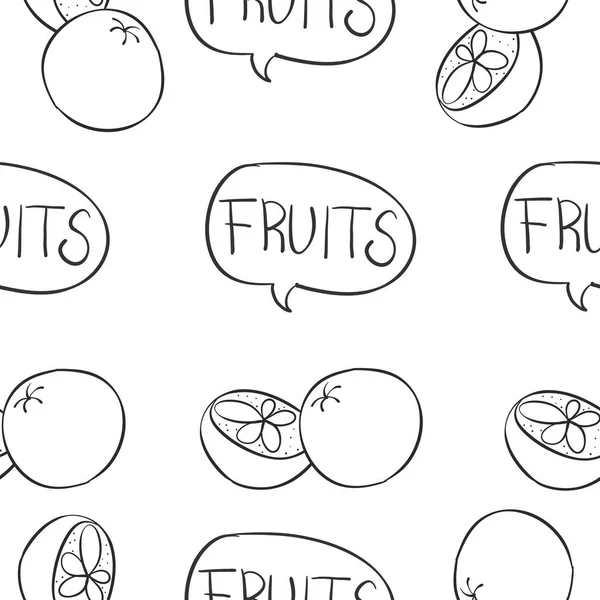 Kolekcja owocowa stylu ręcznie rysować Doodle — Wektor stockowy
