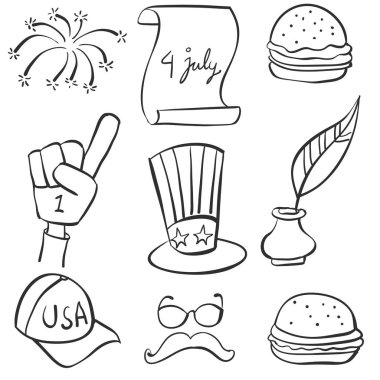 El Doodle çizmek anıt koleksiyon