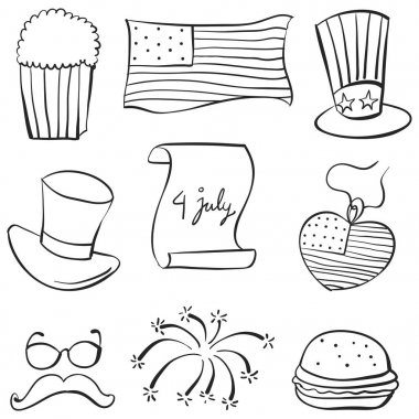 Koleksiyon öğesi anma günü Doodles