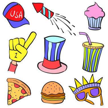 Doodle renkli anma günü öğesinin