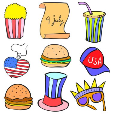 Koleksiyon hisse senedi anma günü nesnesi doodles