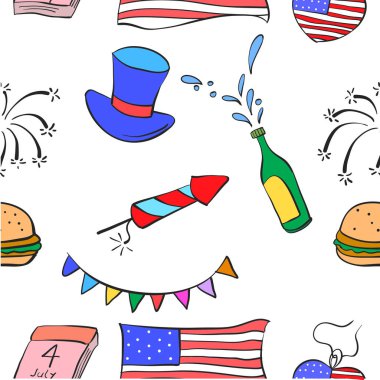 Koleksiyon anma günü öğe stili doodle