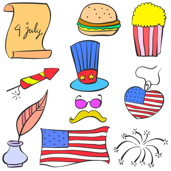 Koleksiyon öğesi anma günü stil doodles