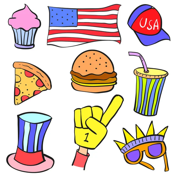 Vektör sanat anma günü doodles