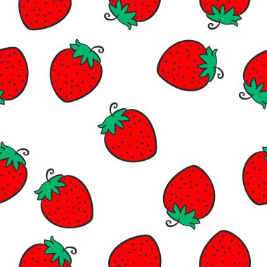 Doodle tarzı kırmızı meyve