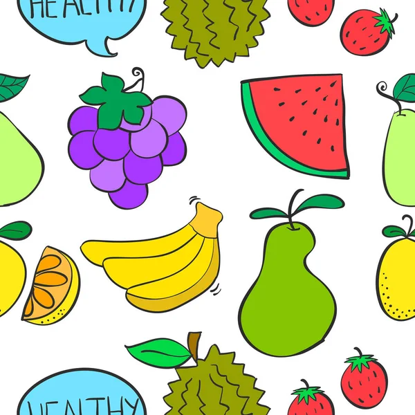 Illustration vector fruit various of doodles — Stock Vector