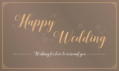 Mutlu düğün tebrik kartı tarzı