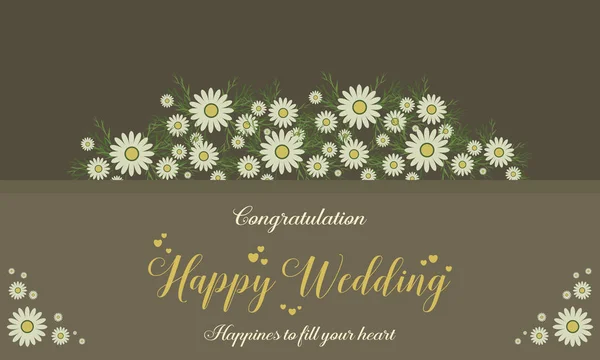 Happy wedding card invitation style — Stock Vector