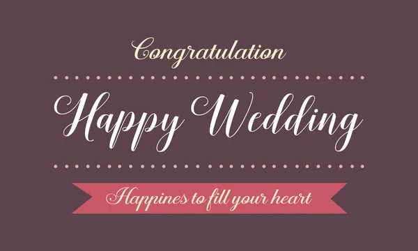 Happy wedding card design vector art — Stock Vector