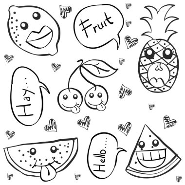 Koleksiyon hisse senedi meyve beraberlik karalamalar el