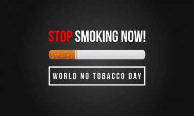 Hiçbir tütün gün vektör düz sigara durdurmak