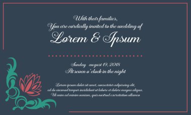 Davet düğün koleksiyonu için çiçek ile