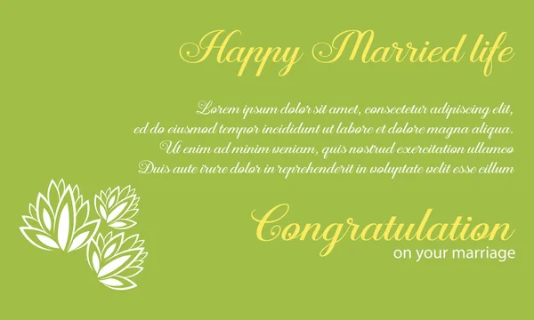 Приглашение на свадьбу с зеленым фоном — стоковый вектор