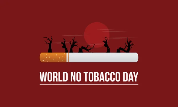Mondo senza tabacco giorno su sfondo rosso — Vettoriale Stock