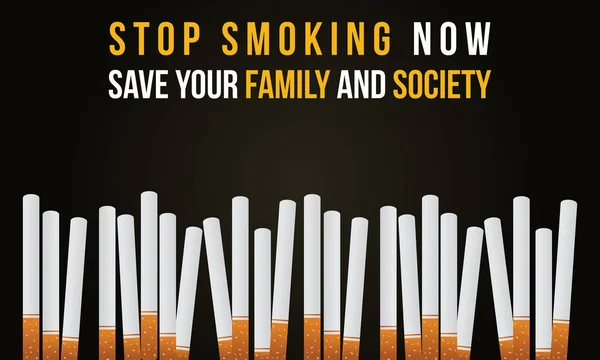 Pare de fumar banner não coleta dia tabaco —  Vetores de Stock