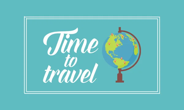 Tempo per viaggiare nel mondo — Vettoriale Stock