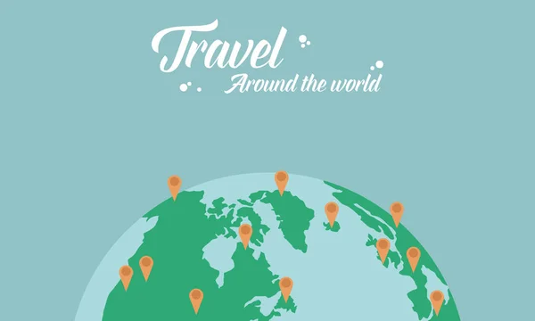 Viajar alrededor del mundo — Vector de stock