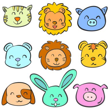 Komik hayvan başkanı doodle renkli