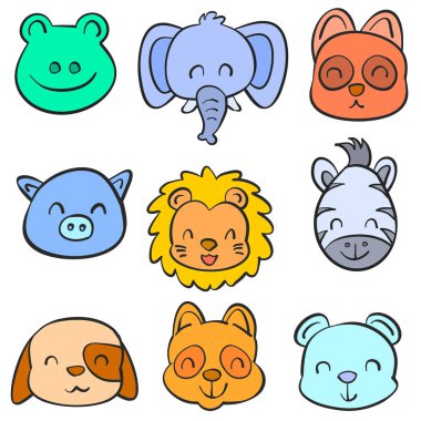 Koleksiyon hisse senedi hayvan el çizmek karalamalar