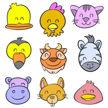 Çocuk doodle tarzı için sevimli hayvan