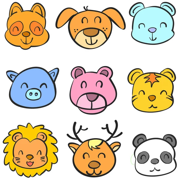 Hayvan baş renkli kafa karalamalar