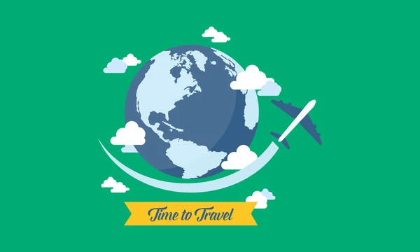 세계 배경으로 여행 디자인 — 스톡 벡터