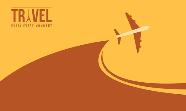 Achtergrond reizen ontwerp met vliegtuig — Stockvector