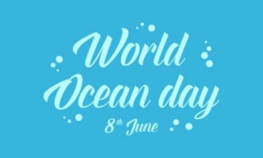 Dünya okyanus günü mavi arka plan