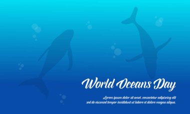 Dünya okyanus günü balık arka plan ile