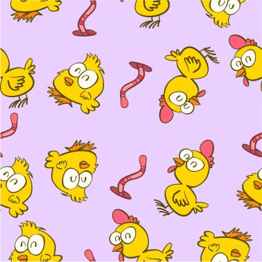 Desen tavuk şirin renkli koleksiyonu