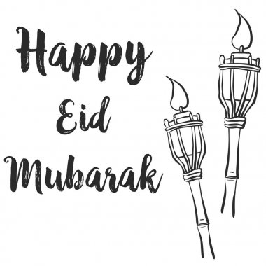 Mutlu Eid Mubarak Tema tasarım tebrik kartı