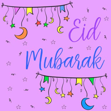 Tebrik kartı EID Mübarek el çizmek