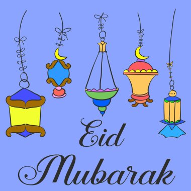 Eid Mubarak fener kartı tasarım yapın