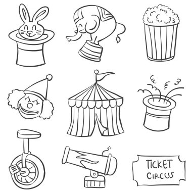 Öğe sirk el çizmek karalamalar