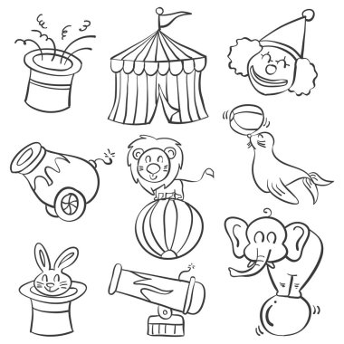 Sirk el Doodle çizmek