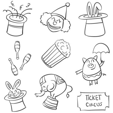 Sirk çeşitli doodle öğesi