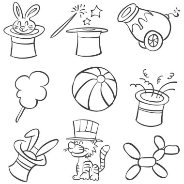 Sirke ile top ve hayvan doodle