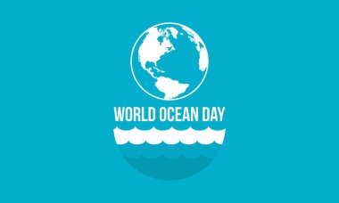 Afiş stil dünya okyanus günü vektör düz